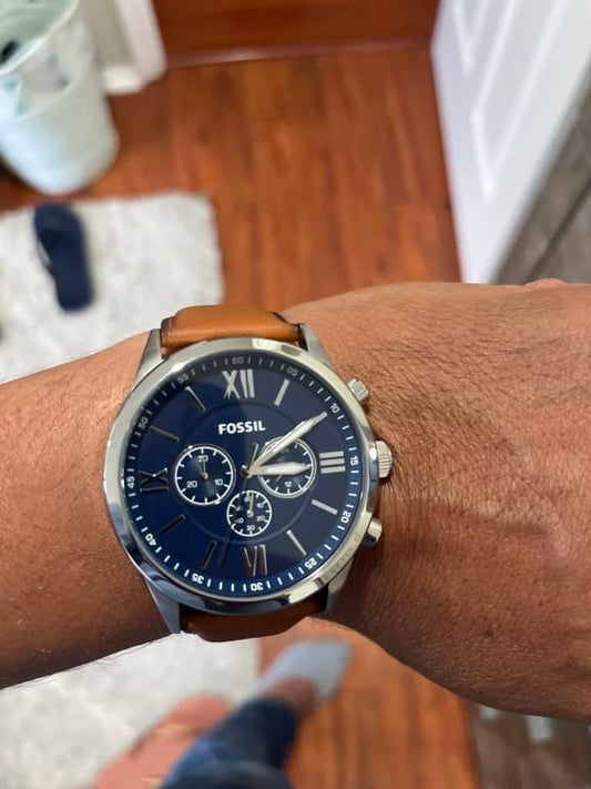 Flynn Chronograph Brown Leather Watch Used